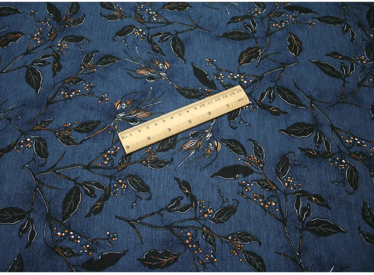 Imorted модная винтажная шифоновая ткань с листьями мягкая тонкая удобная для