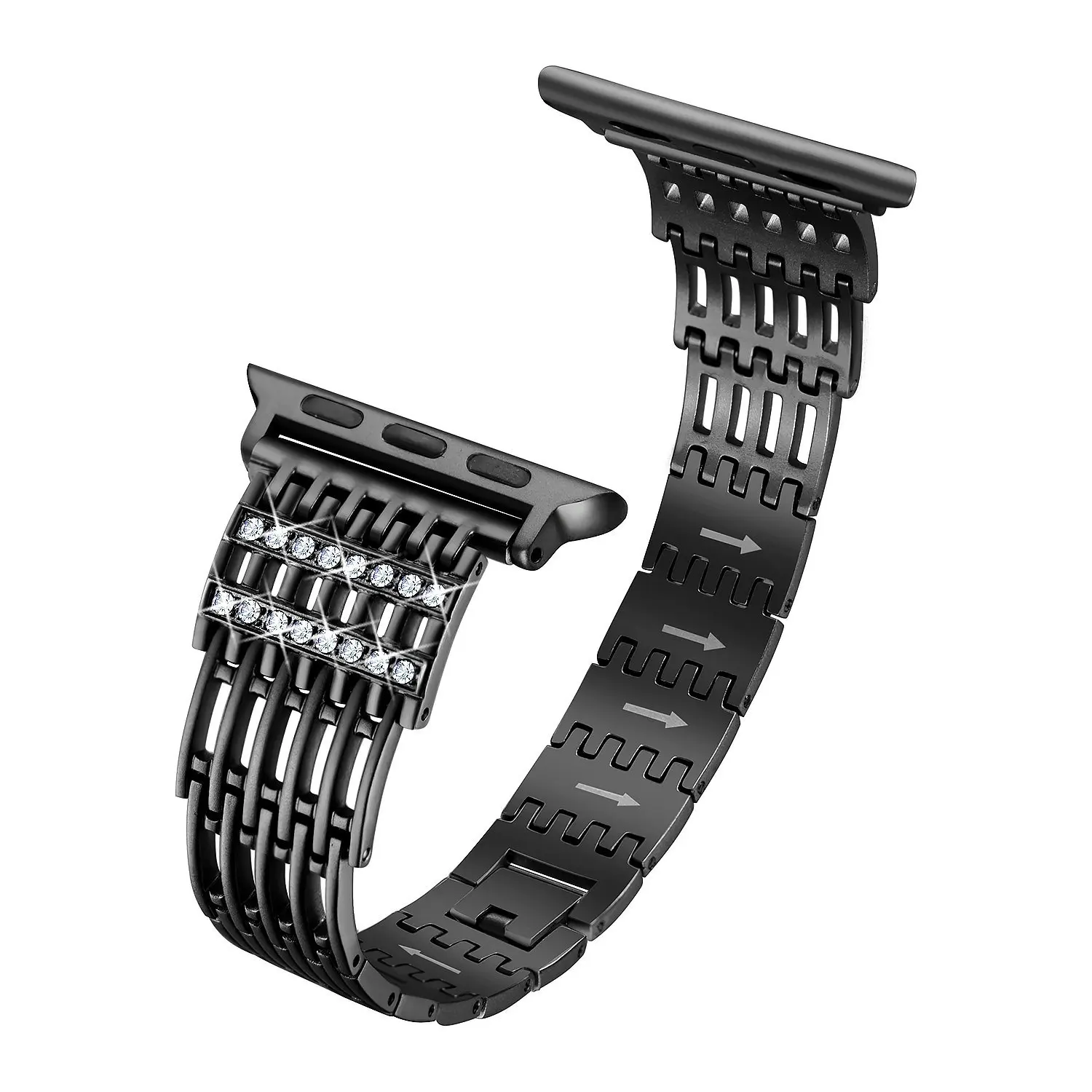 Алмазный ремешок из нержавеющей стали для Apple Watch band 38 мм/42 мм/40 мм/44 мм браслет женский браслет iWatch band Series 5 4 3 2 1