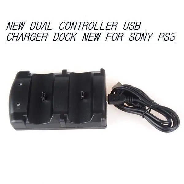 

DUAL CONTROLLER USB CHARGER DOCK NEW FOR SONY1 PS3-