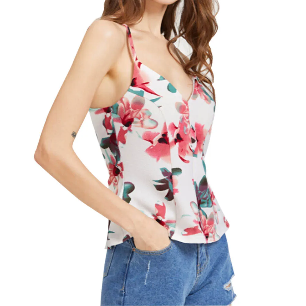 Модные женские туфли без бретелек шифон с v-образным вырезом Sexy Cami Майки Танк