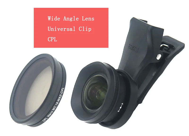 Wide CPL Clip Sirui Внешний Мобильный объектив высокой четкости SLR Зеркало Набор макро портрет широкоугольный Рыбий глаз универсальный для iphone samsung huawei - Цвет: Wide CPL Clip