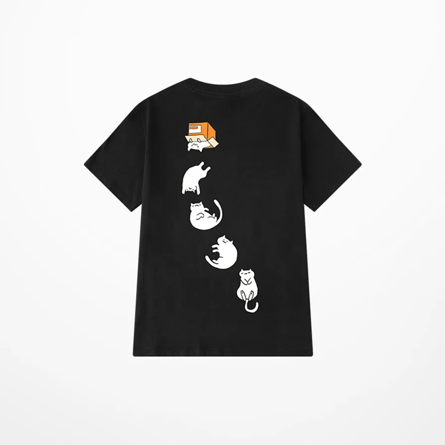 Мужская футболка в стиле хип-хоп зеленая унисекс с принтом кота из мультфильма