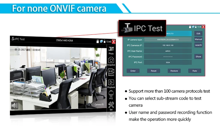 4," ips сенсорный экран CCTV Тест er монитор аналоговая ip-камера тест er поддержка H.265/H.264 4K камера безопасности тест SDI/TVI/CVI/AHD