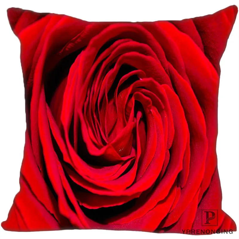 Square Pillowcase На заказ красная роза с каплями воды квадратная Наволочка на заказ на молнии чехол для подушки 35X35,40x40,45x45 см(одна сторона) 180522-02-7 - Цвет: Square Pillowcase