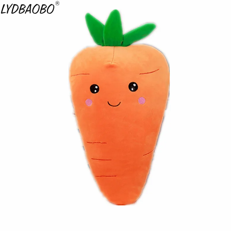 

LYDBAOBO 1PC 75CM Kawaii Big Face Smile Carrot Stuffed Cotton Plush Doll Cute Friut Soft Pillow Birthday Gift For Children Baby