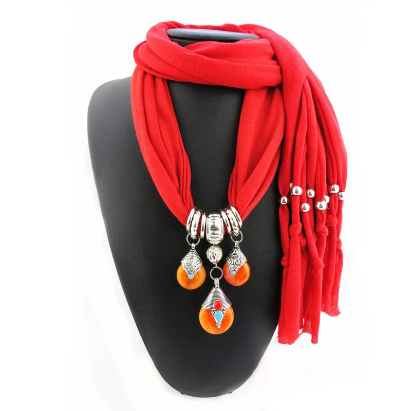 Женская шаль из полиэстера ожерелье тибетского пчелиного воска с кисточками и