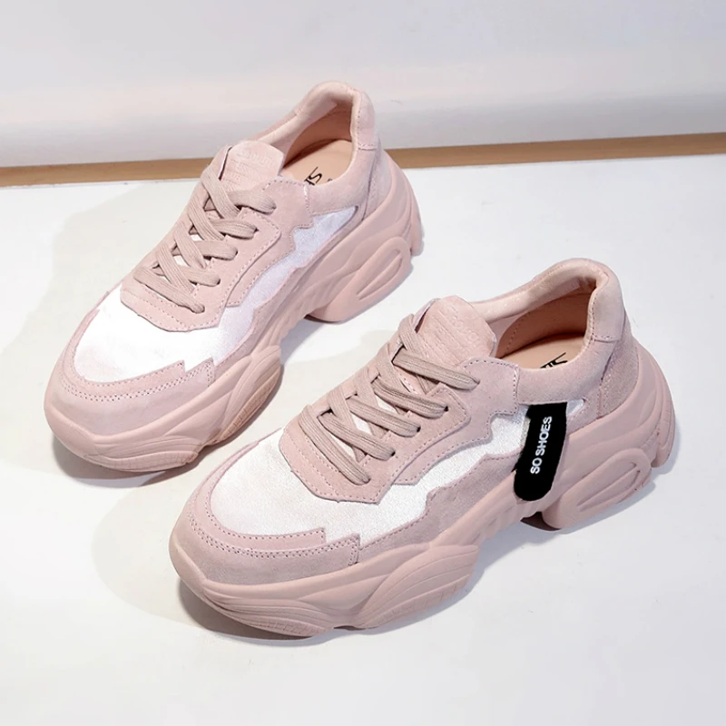 Женские кроссовки на толстой подошве новинка 2019 спортивная женская обувь Ulzza Harajuku дикая розовая новая