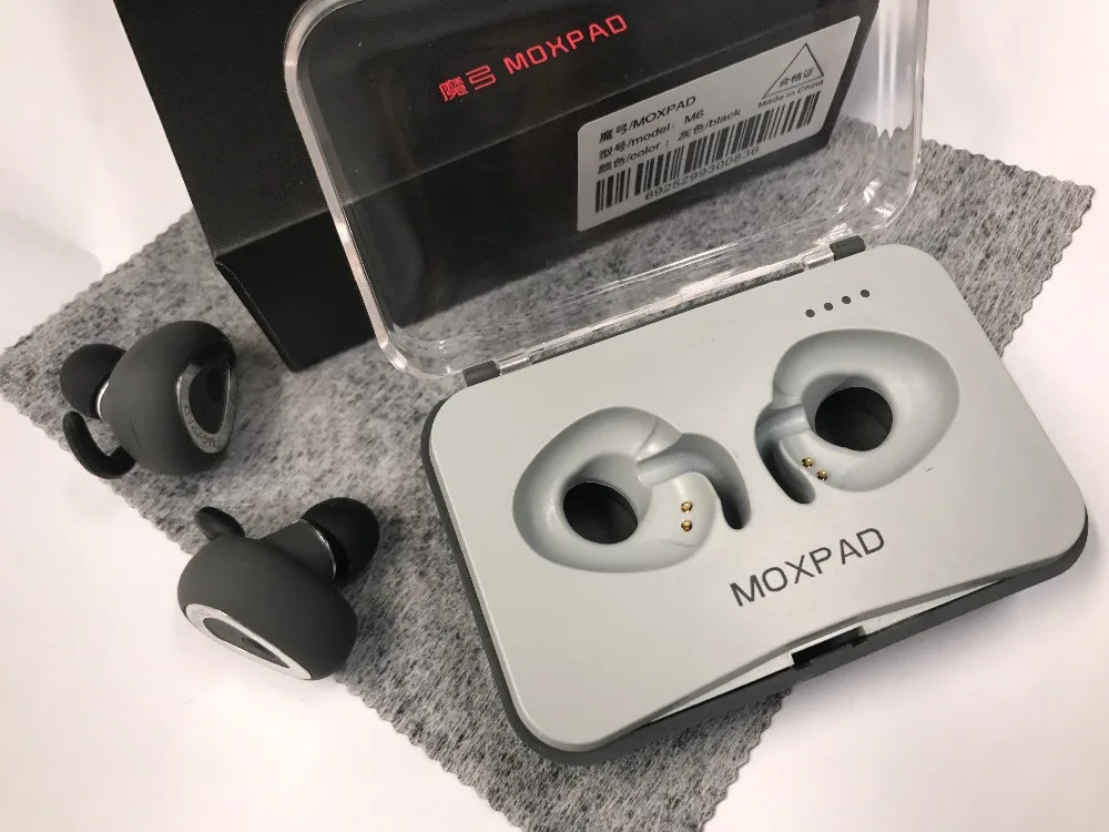 MOXPAD M6 True Беспроводной наушники с микрофоном, спортивные наушники с чехлом