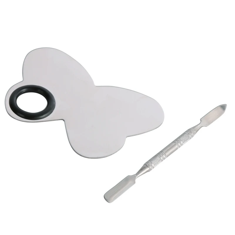 

Makeup Palette Stainless Steel Nail Art Plate with Spatula Tool Kit for Face Foundation Mixing Pigments Cosmetics Accessary Pro