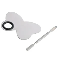 makeup palette stainless steel nail art plate with spatula tool kit for face foundation mixing pigments cosmetics accessary pro