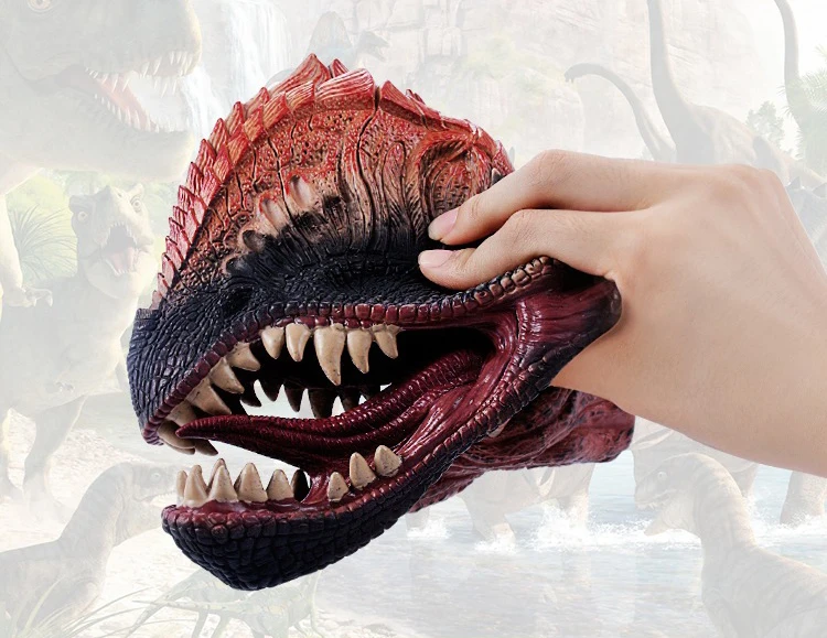 Ручные куклы динозавр T-Rex фигурки перчатки Мягкая виниловая Резина животное акула собака корова голова действие палец King Kong модель игрушки подарок