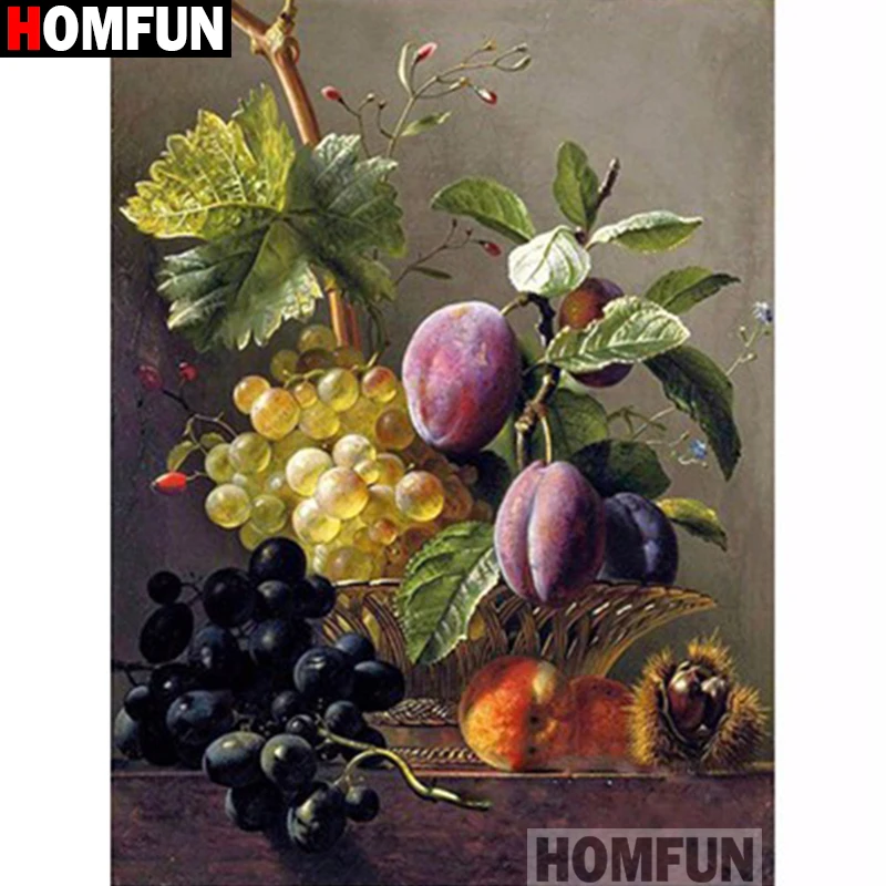 

Алмазная живопись HOMFUN «фрукты», вышивка крестиком из квадратных/круглых страз, домашний декор 5D, A16358