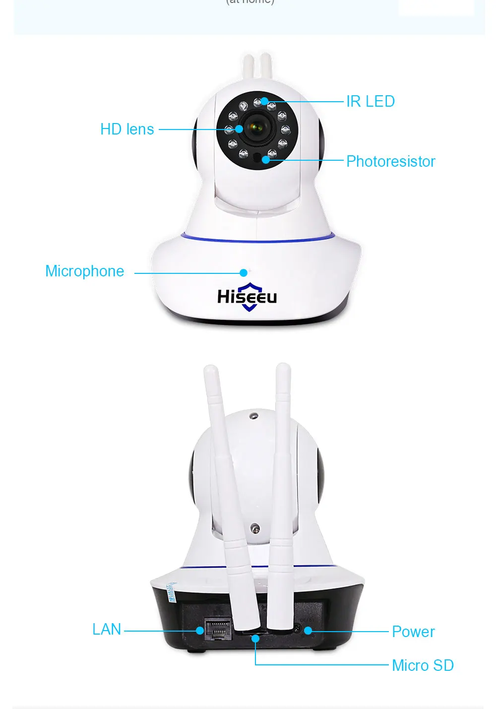 Hiseeu 1080p HD камера детский монитор Мини Wifi эндоскоп Pan Tilt IP камера Wifi 41 камера ночного видения CCTV Camaras De Seguridad