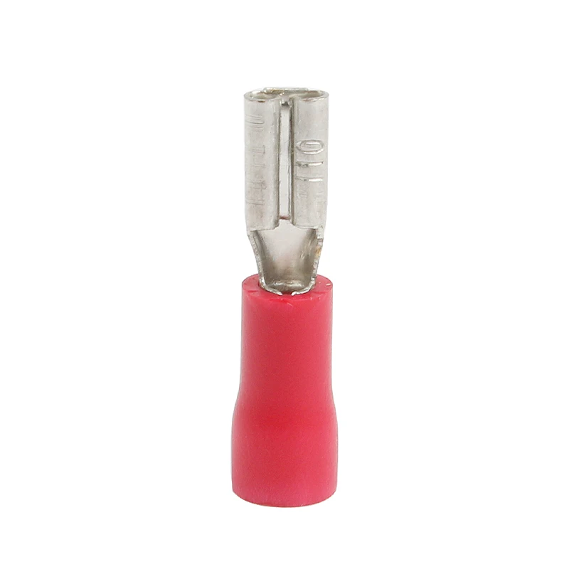 2.8mm red Female 50 шт. женский красный синий желтый 2,8 мм 4,8 мм 6,3 мм изолированный Лопата провода разъем Электрический обжимной терминал - Цвет: 2.8mm red Female