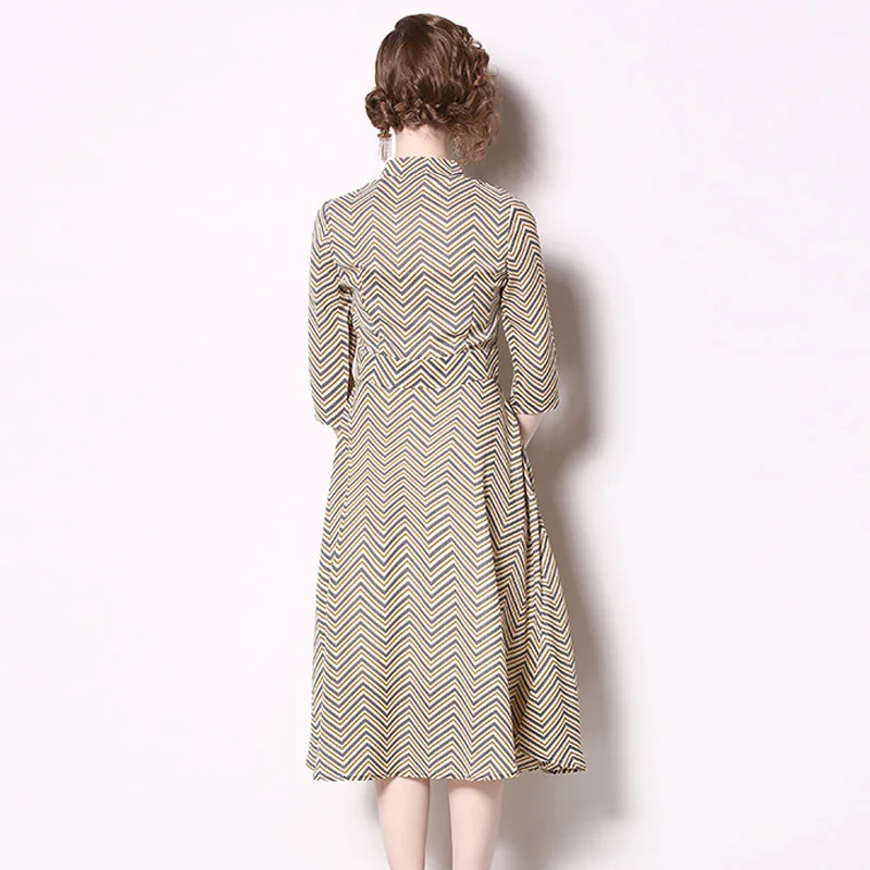 Повседневные платья в полоску с принтом 2019 летнее женское платье СО СТОЯЩИМ
