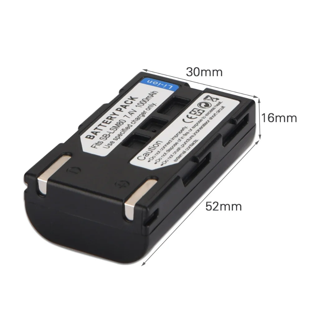 1 шт. 1000 мАч SB-LSM80 Батареи для камеры для Samsung vp-dc161 vp-dc163 vp-dc165wb vp-dc565wbi vp-dc563i SC-D351 sc-d353 SB-LSM80