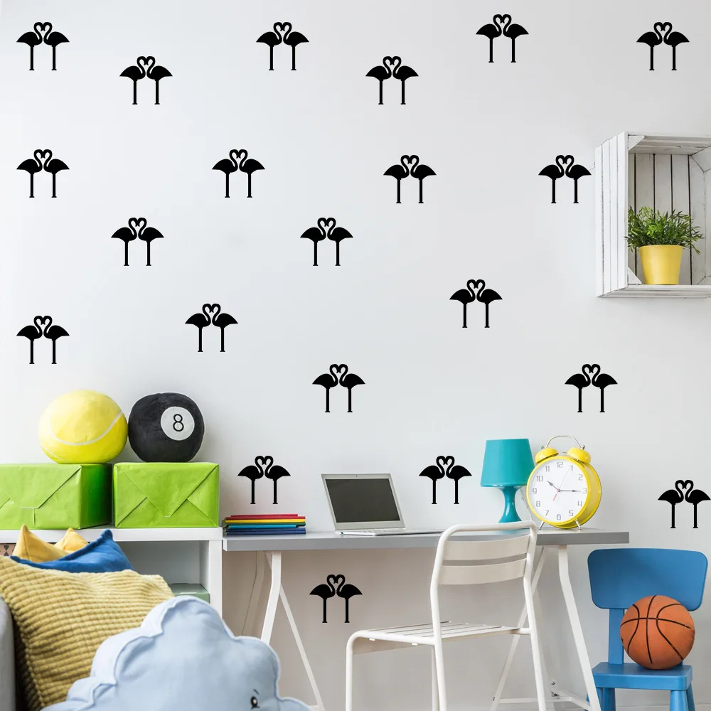Heart-Shaped Flamingo Wall Decal Sticker Art Decor Creative Kids Room Removable Sticke Vinyl Carving Bird T170312 | Дом и сад