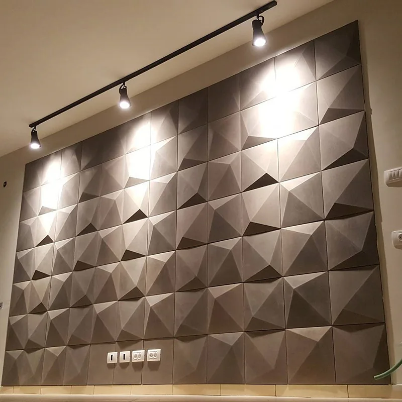Cement wall brick silicone mold polygonal triangular square TV background | Дом и сад