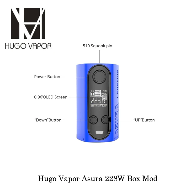 Электронная сигарета Hugo Vapor Asura 2-in-1 228 Вт сквонк коробка батарейный блок с