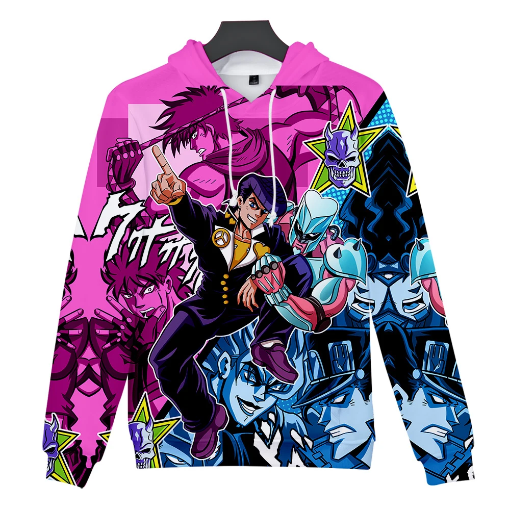Осенние толстовки JOJO для мужчин и женщин, уличная мода, принт 3D, толстовки с капюшоном JOJO, 3D толстовки, топ для мужчин, пуловеры больших размеров