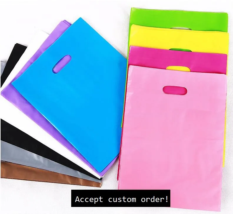 

40x50cm/20x26cm Personalized logo plastic bag printing logo for shopping bag plastic shopping bag with handle 8c thick