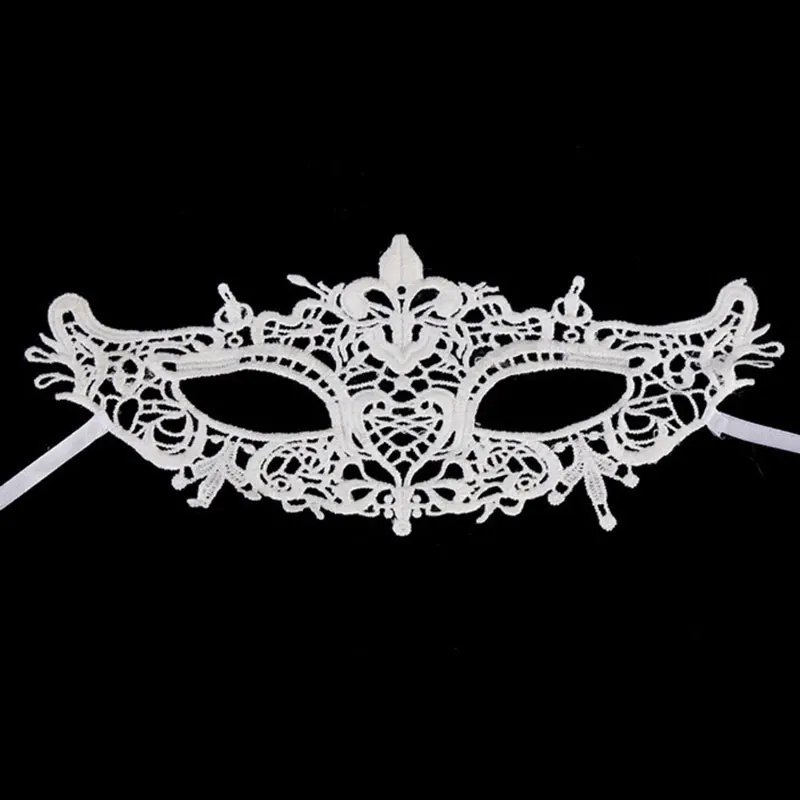 white mask Белая кружевная Венецианская Маскарадная маска, сексуальная женская маска для Хэллоуина, вечерние бальные костюмы, платья для выпускного вечера - Цвет: white mask
