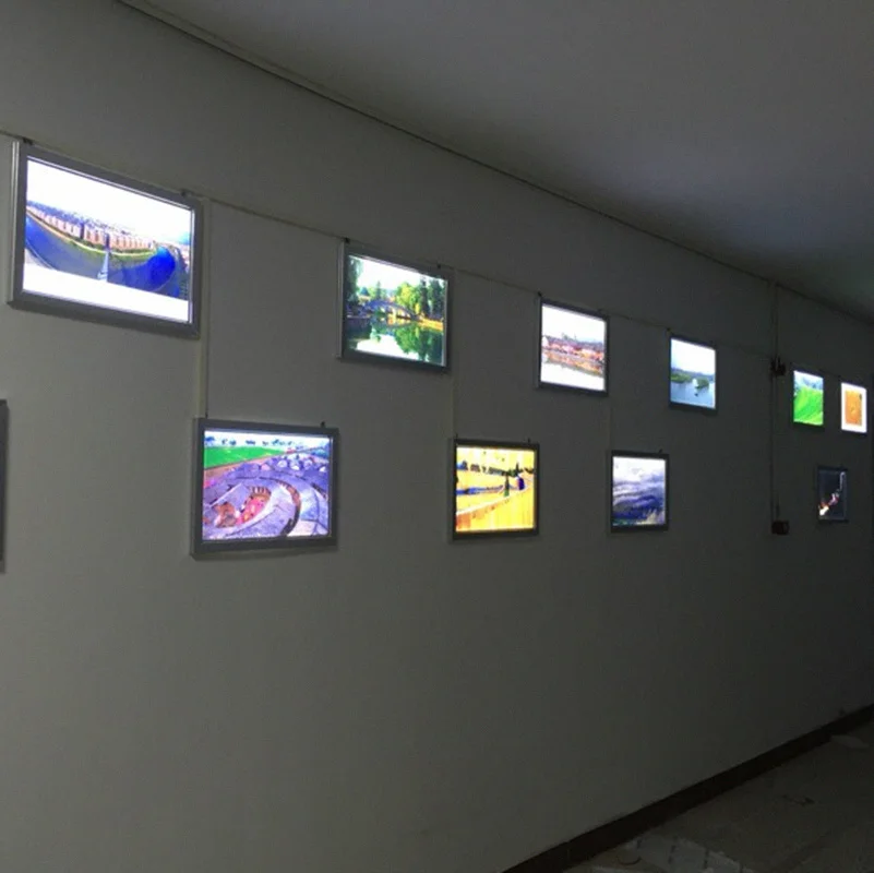 7 шт. тонкая алюминиевая светодиодная осветительная рамка для фотографий