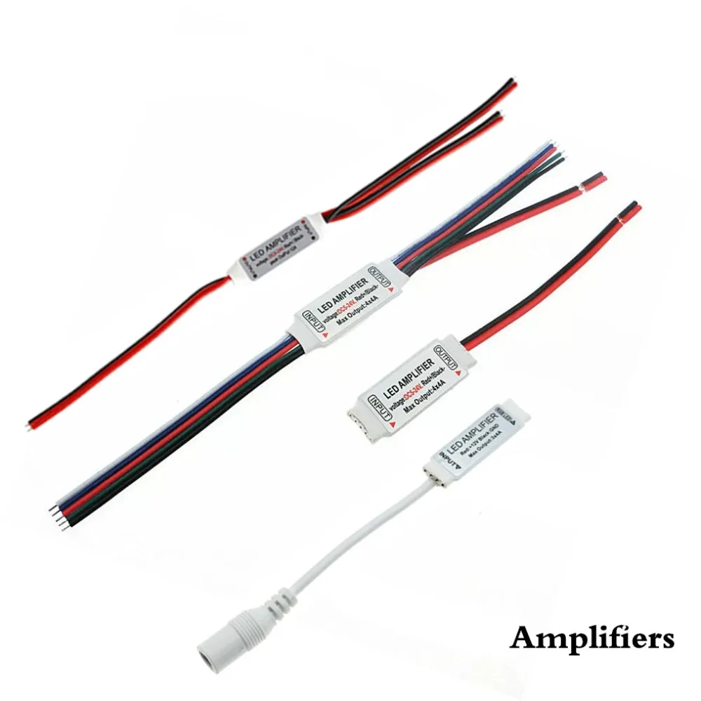 DC12V DC5V 24V 4Pin мини RGB Светодиодная лента усилитель 3 * 4A одноцветный светодиодный