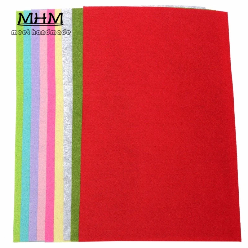 Бумага для скрапбукинга A4 10 цветов в наборе не тканые фетровые листы плотная