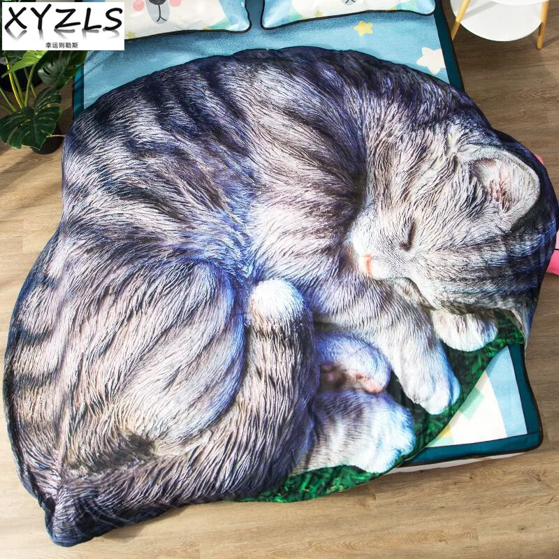 XYZLS милый спящий котенок Для детей на лето Стёганое одеяло для взрослых покрывало