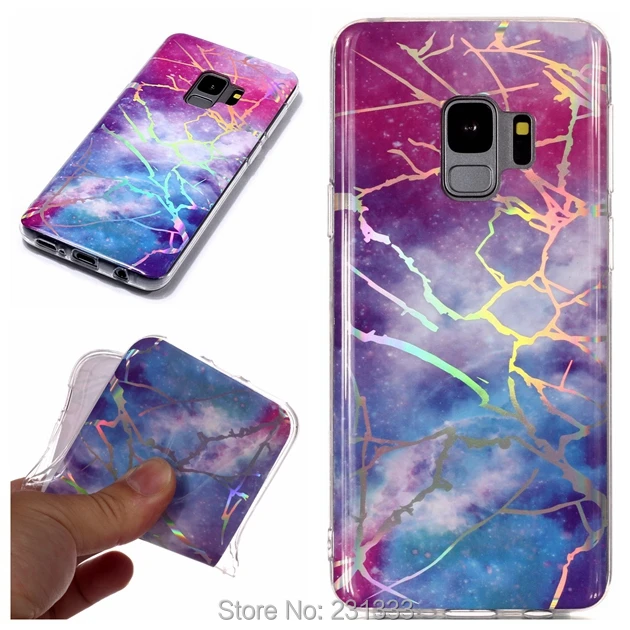 Мягкий чехол C ku из ТПУ с лазерным мрамором для Samsung Galaxy S9 PLUS S8 A8 2018 A6 J4 J6 note 8 S5 S6 EDGE S7
