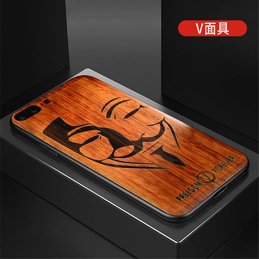 Новинка, чехол для iPhone 8, iPhone 8 Plus, тонкая деревянная задняя крышка, TPU, чехол-бампер для iPhone 7, чехол для телефона s 7 Plus