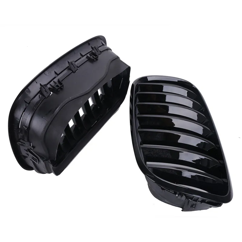 Wisengear 1 пара черный глянец передней почек гриль решетки для BMW E70 E71 X5 X6 2008 2009 2010 2012