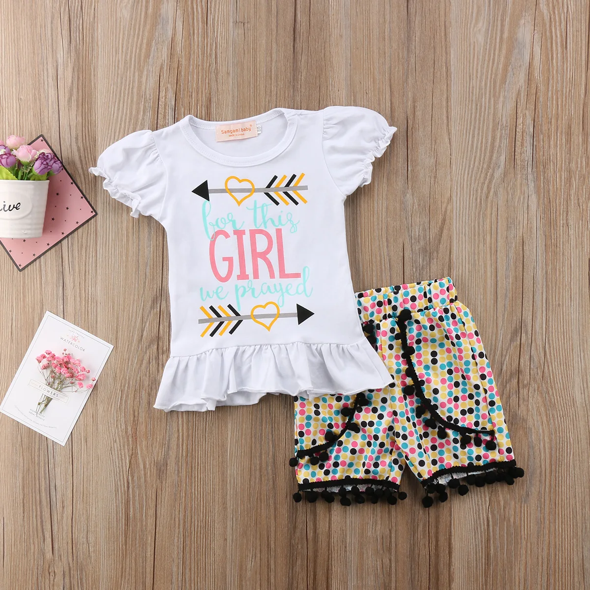 Детская одежда для маленьких девочек с эластичной резинкой на рукава любовь