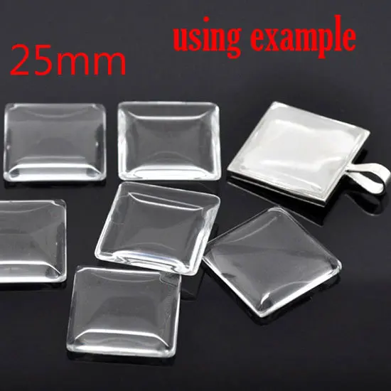 Специальное предложение 10 шт. Ясно площадь кабошон Стекло 25 мм купол Плитка