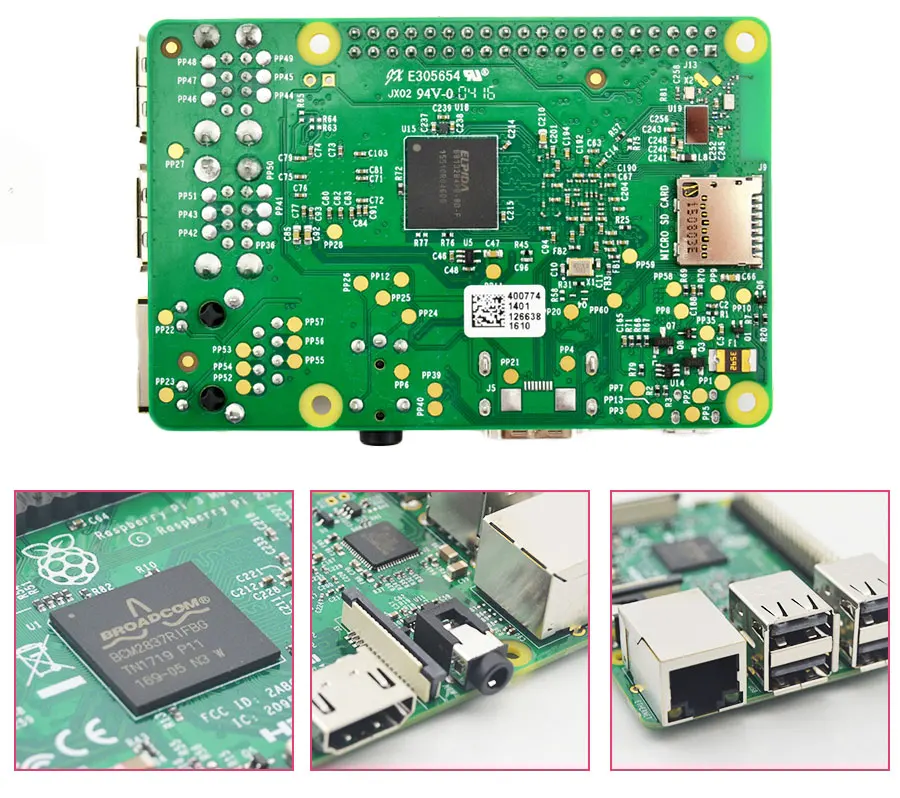 Raspberry Pi 3 Модель B плата 1 Гб LPDDR2 BCM2837 четырехъядерный Ras PI3 B, PI 3B, PI 3 B с WiFi и Bluetooth