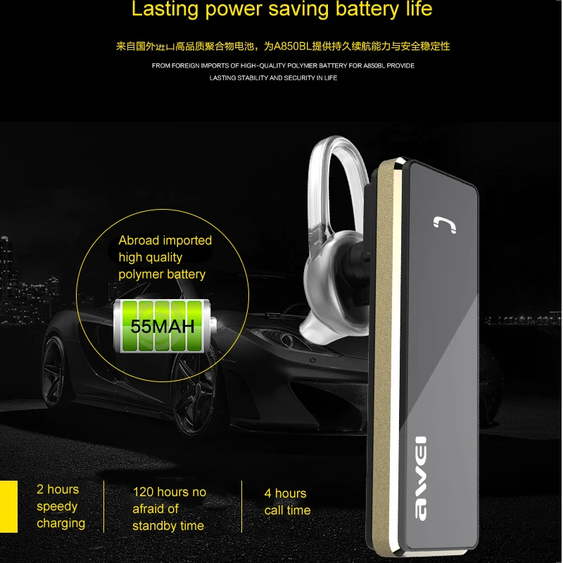 AWEI a850bl Bluetooth наушники гарнитуры Беспроводной Auriculares kulakl K Ecouteur Hands Free kulaklik Fone де ouvido