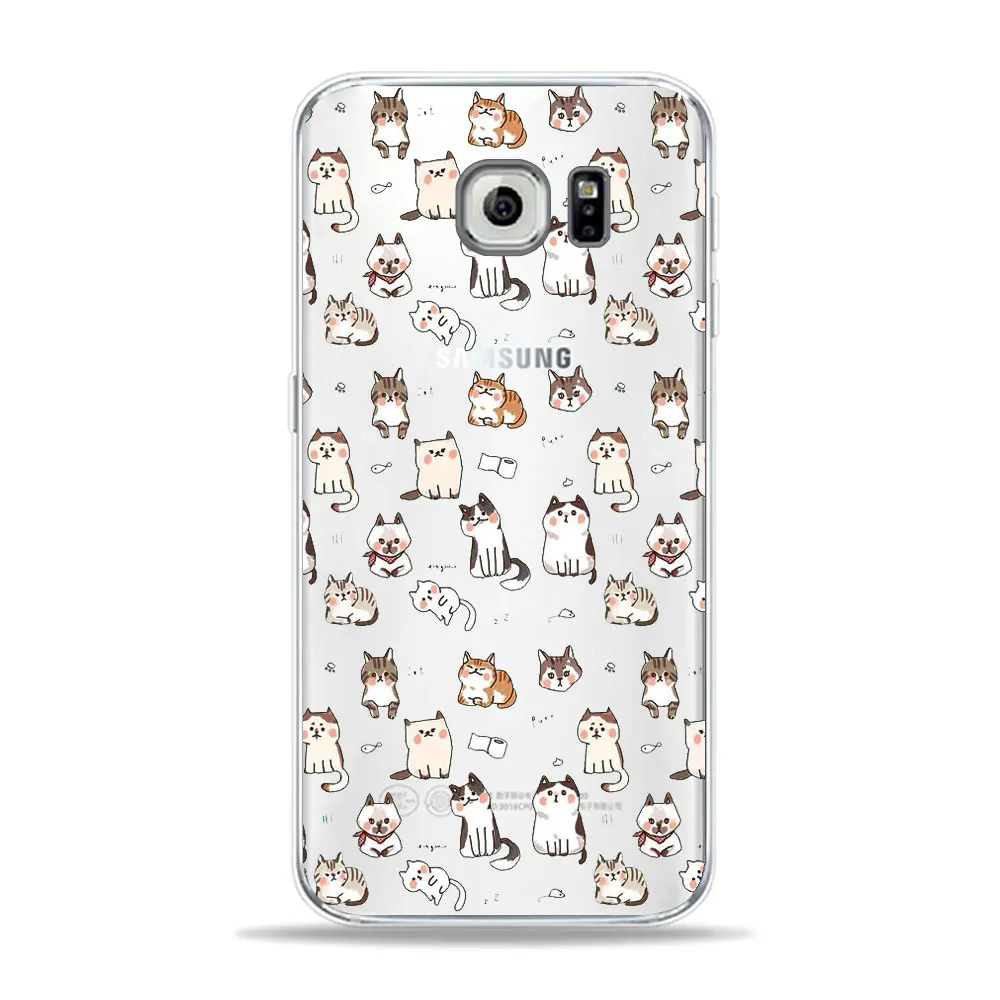 TPU D914 Забавный милый чехол для телефона с рисунком в виде животного для samsung S10 s9 s8 Plus A50 A70 мягкий прозрачный чехол из ТПУ с милым рисунком для A5 A6 - Цвет: TPU D914