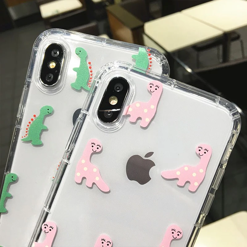 Милые Чехлы LOVECOM с динозавром из мультфильма для iPhone 11 Pro Max XS Max XR XS X 6 6S 7 8 Plus, мягкая прозрачная задняя крышка из ТПУ для телефона Coq
