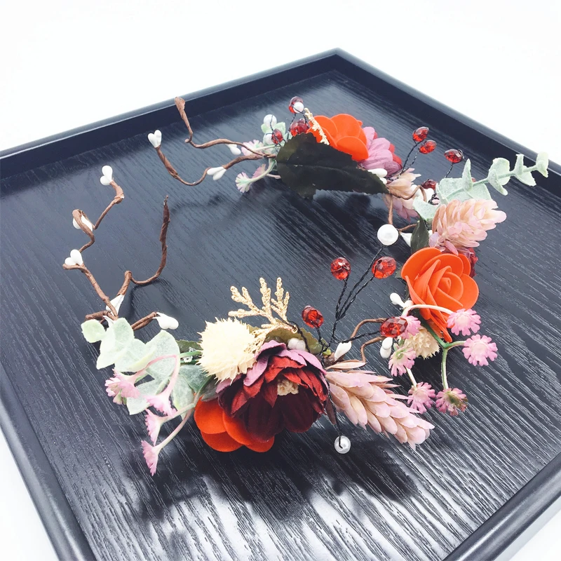 Праздничная Цветочная корона для невесты свадебные аксессуары волос женская