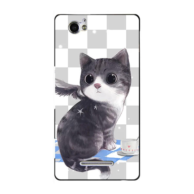 Модный чехол с мультипликационным принтом для sony Xperia M Dual C1905 C1904 C2004 C2005, чехол для телефона с изображением кота и пейзажа