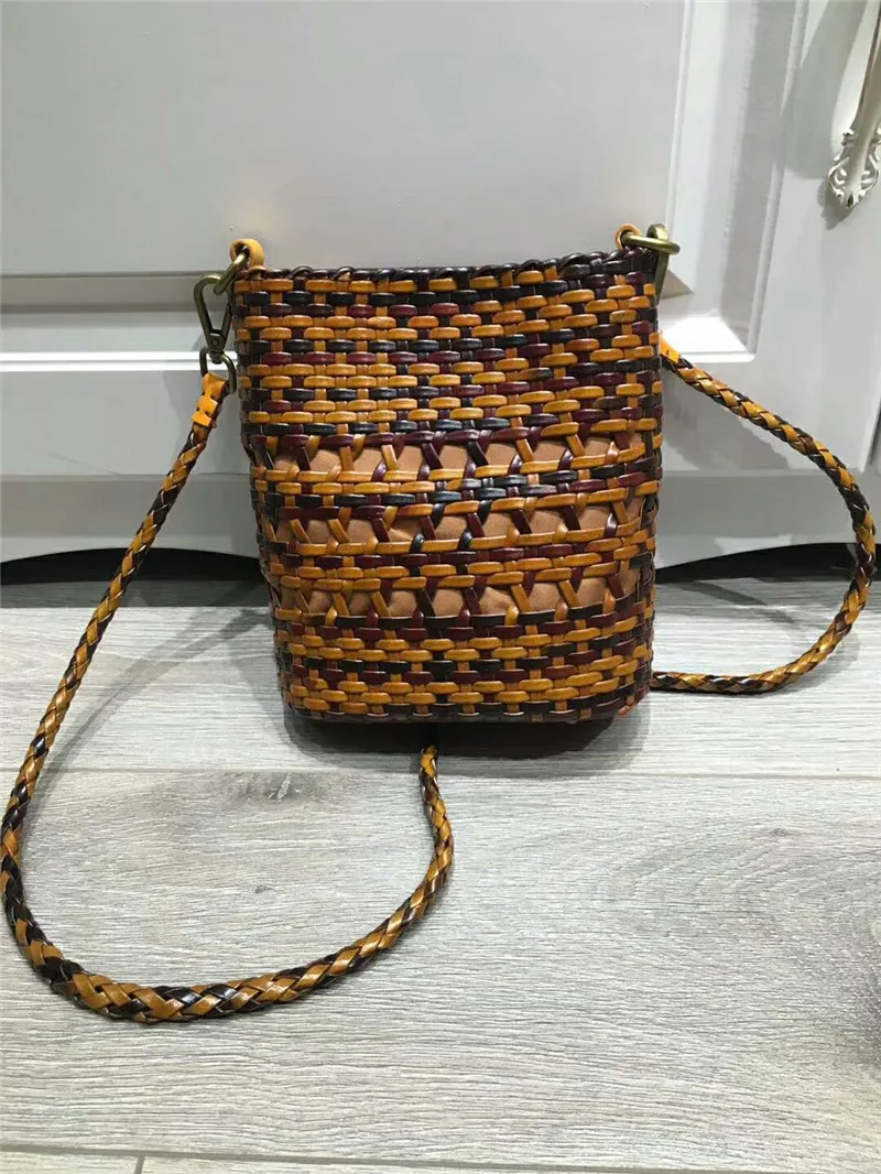 DIOLEVY Women handmade Weave Messenger Bags Leather Handbags Ladies Shoulder Crossbody Bag | Багаж и сумки
