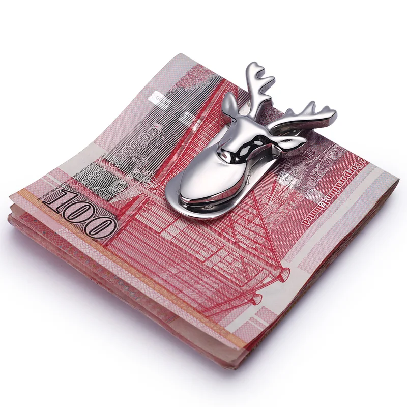 Современный бренд новинка 2020 зажим для денег с головой оленя Тонкий Карманный