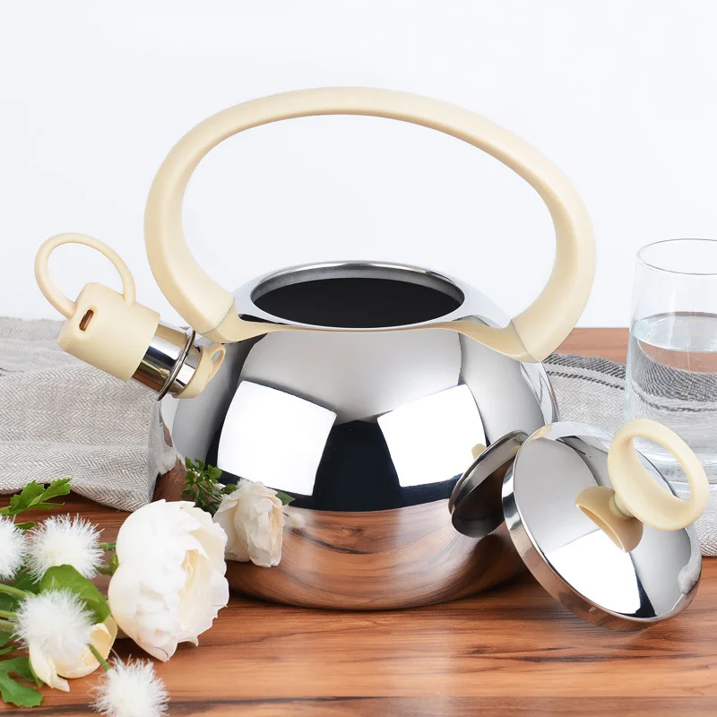 2 л серебристый силиконовый кольцевой чайник из нержавеющей стали 304 газовая