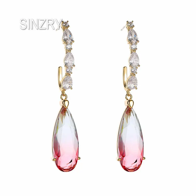 Серьги капельки SINZRY с кубическим цирконием элегантные серьги для вечеринок