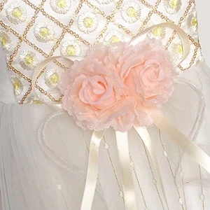 Платье с цветочным узором для девочек Сверкающее свадебное платье торжеств