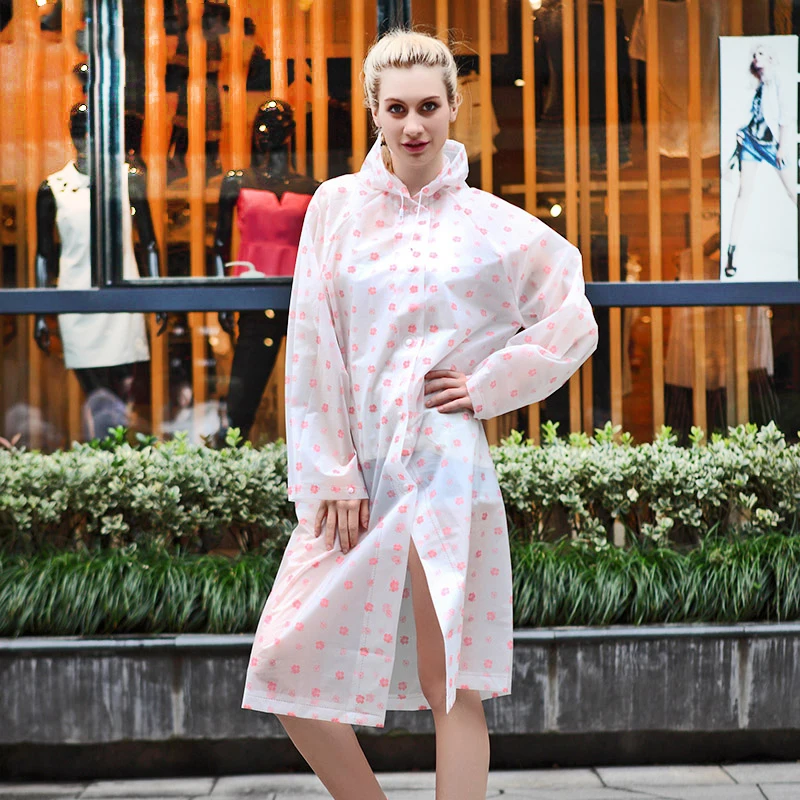 Цветочный водонепроницаемый дождевик из ЭВА с капюшоном пончо накидка для