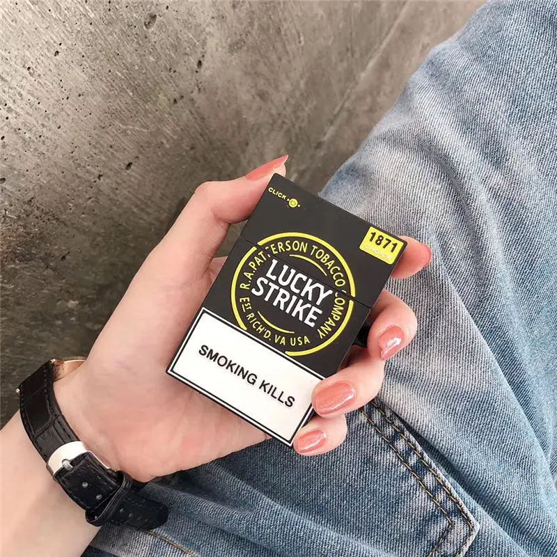 2 Популярный 3D силиконовый чехол LUCKY STRIKE, чехол airpods для apple, беспроводная bluetooth гарнитура, табак, чехол, fundas - Цвет: 2