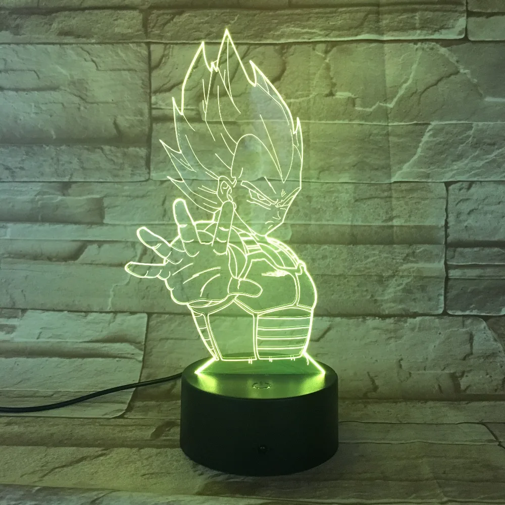 Dragon Ball 3D Акриловый ночной Светильник USB светильник для сна 3AA батарея питание 7 цветов сменная настольная лампа Декор для спальни детский подарок GX-813