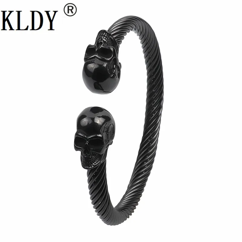 KLDY viking браслет из нержавеющей стали браслет с черепом для мужчин и женщин панк вечерние браслеты Викинги мужские ювелирные изделия Рождественский подарок